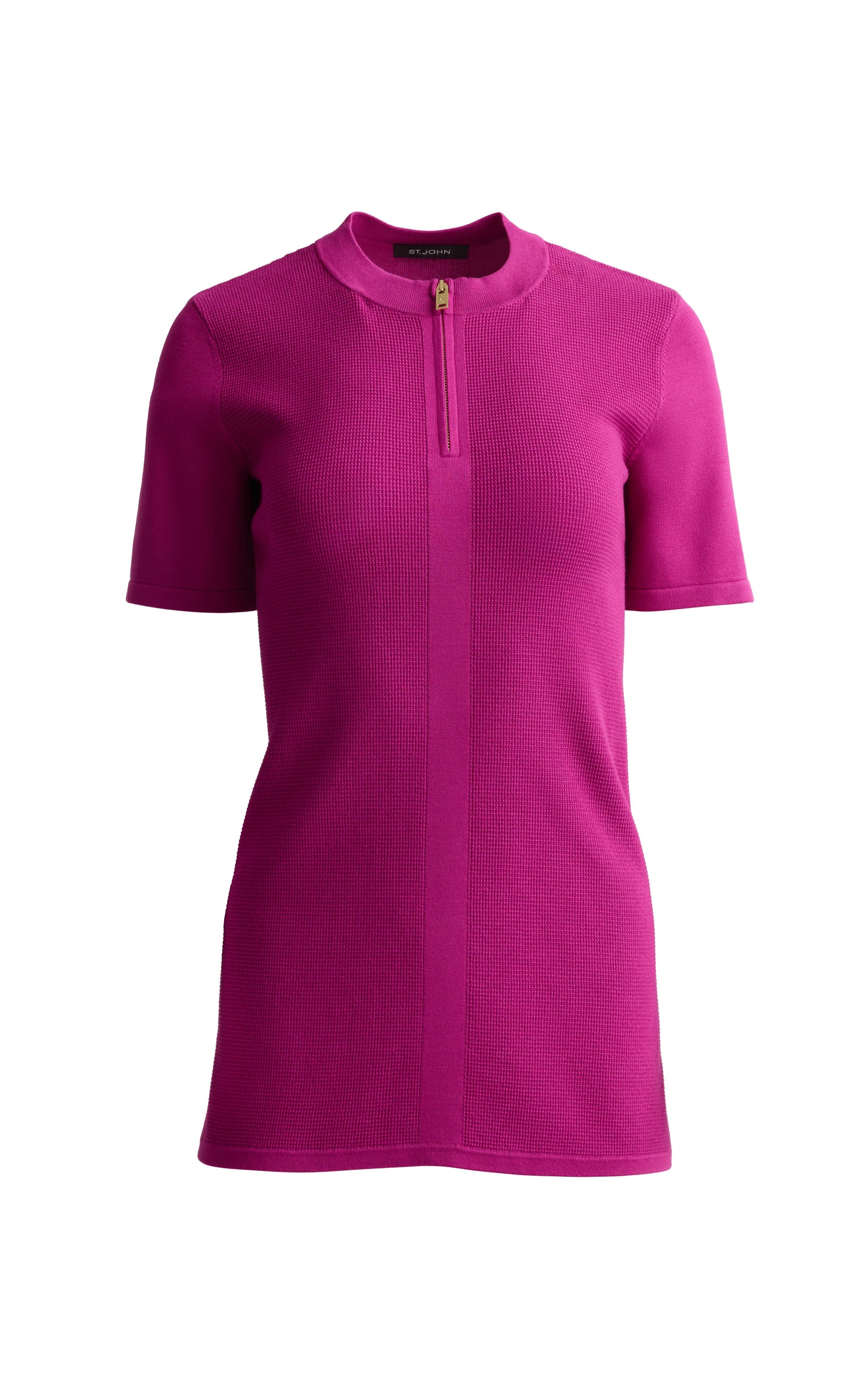 Stretch Piqué Knit Zip Top