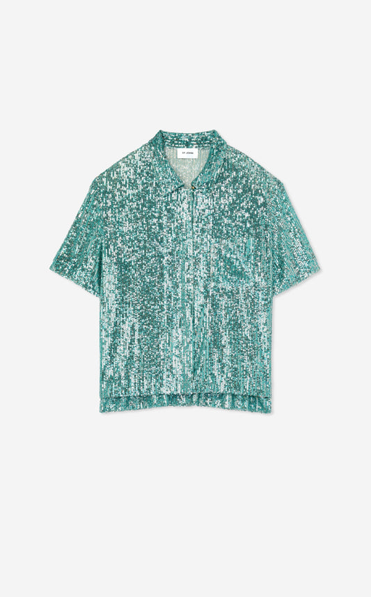 Sequin Short Sleeve Blouse