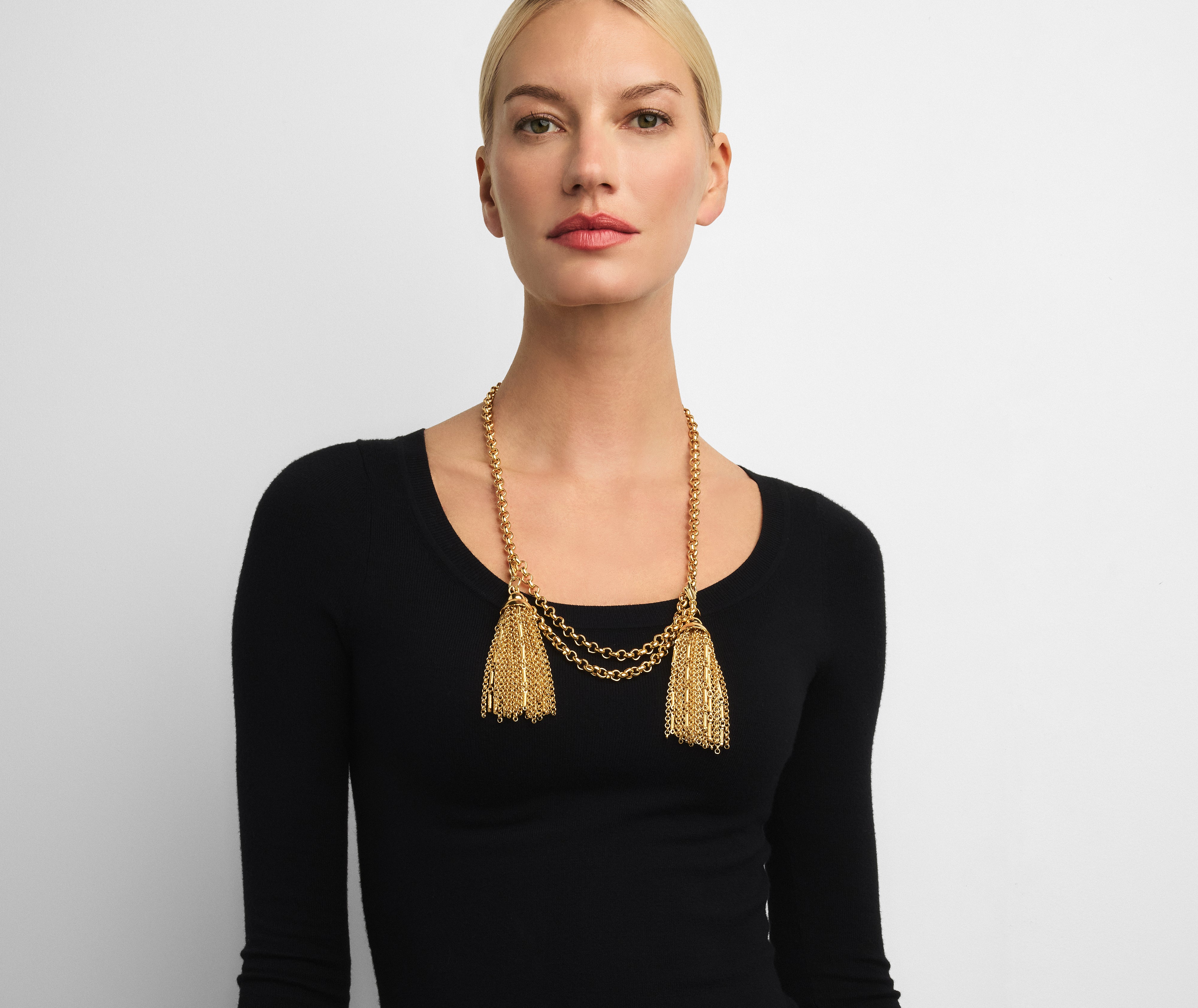 Christina Caruso Gold Tassel Necklace – St. John Knits