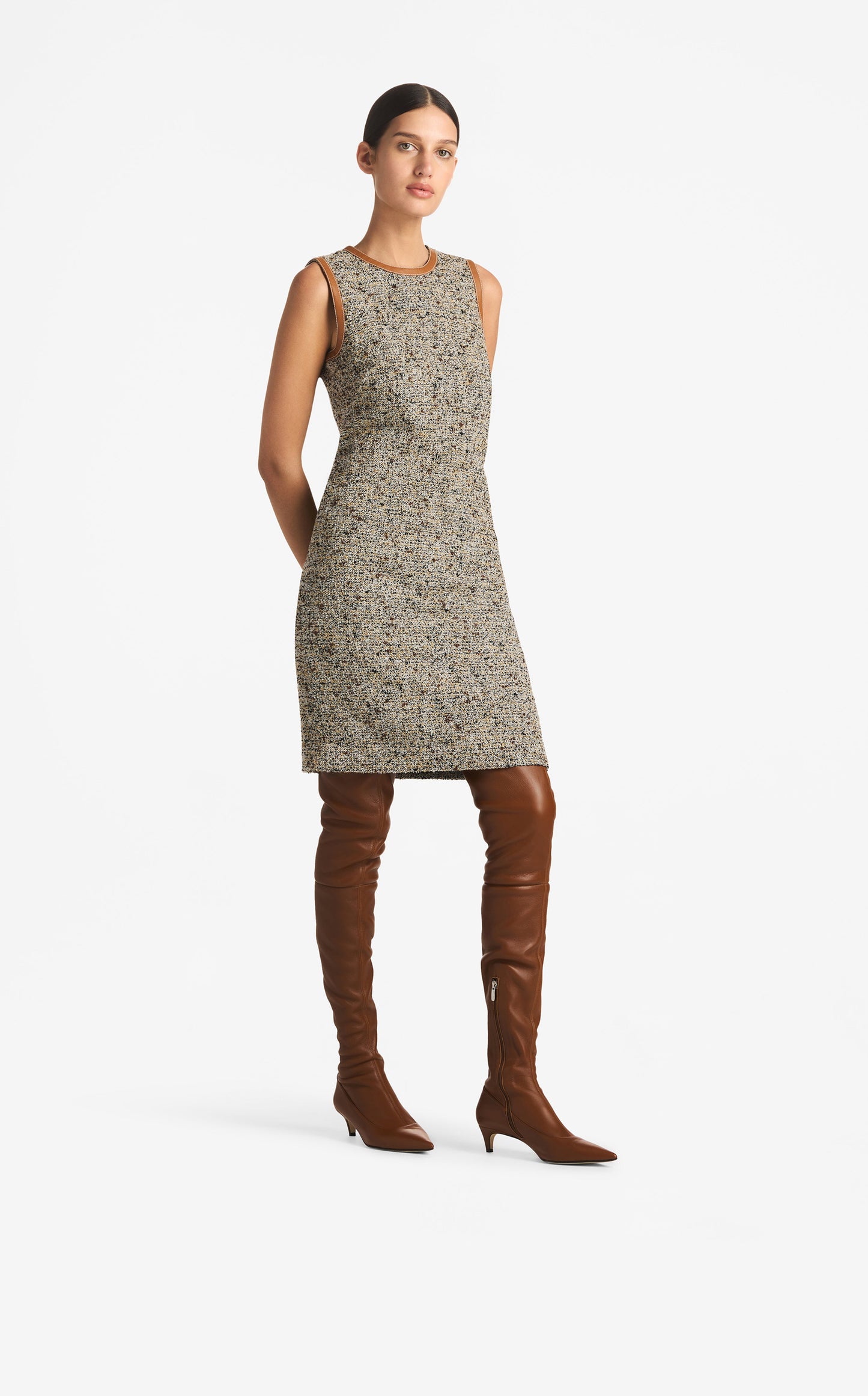 Multicolor Boucle Tweed Dress