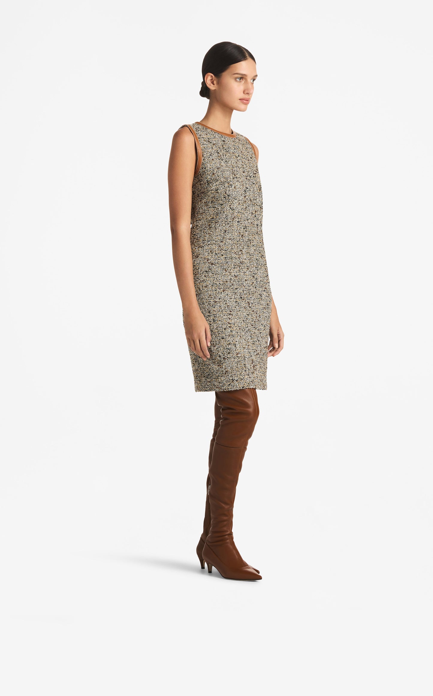 Multicolor Boucle Tweed Dress