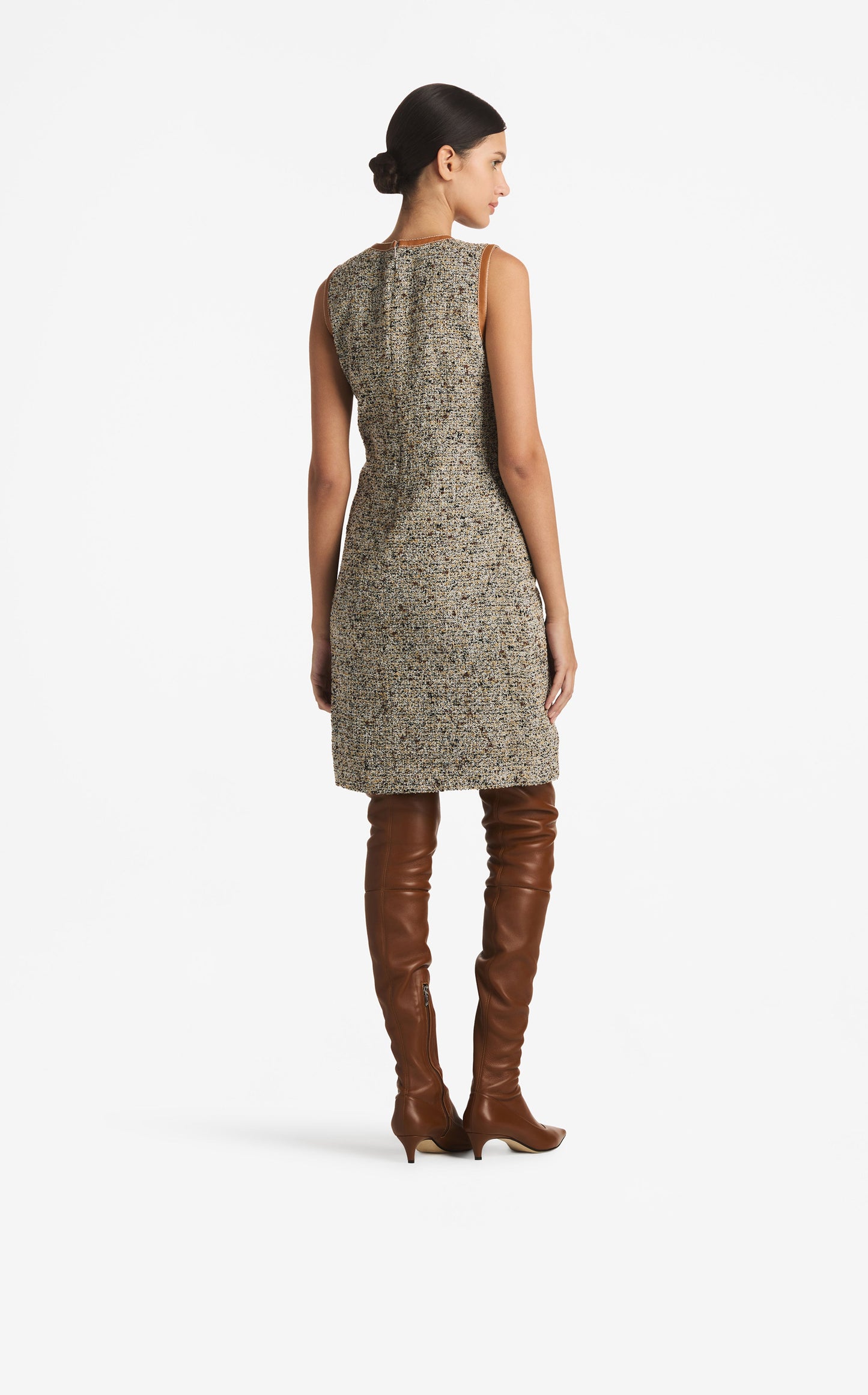 Multicolor Boucle Tweed Dress