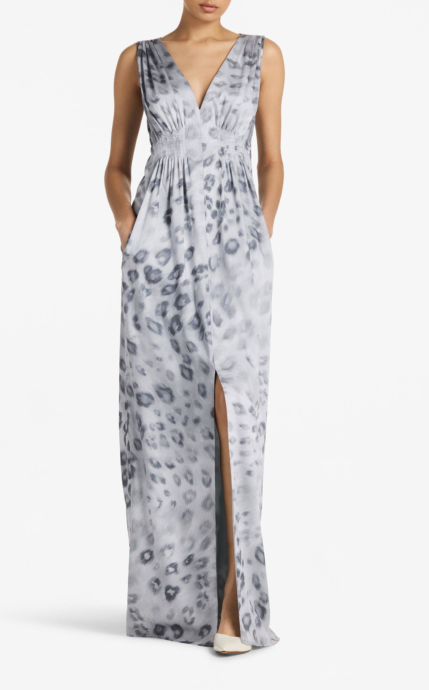 Painted Leopard Print Long Dress