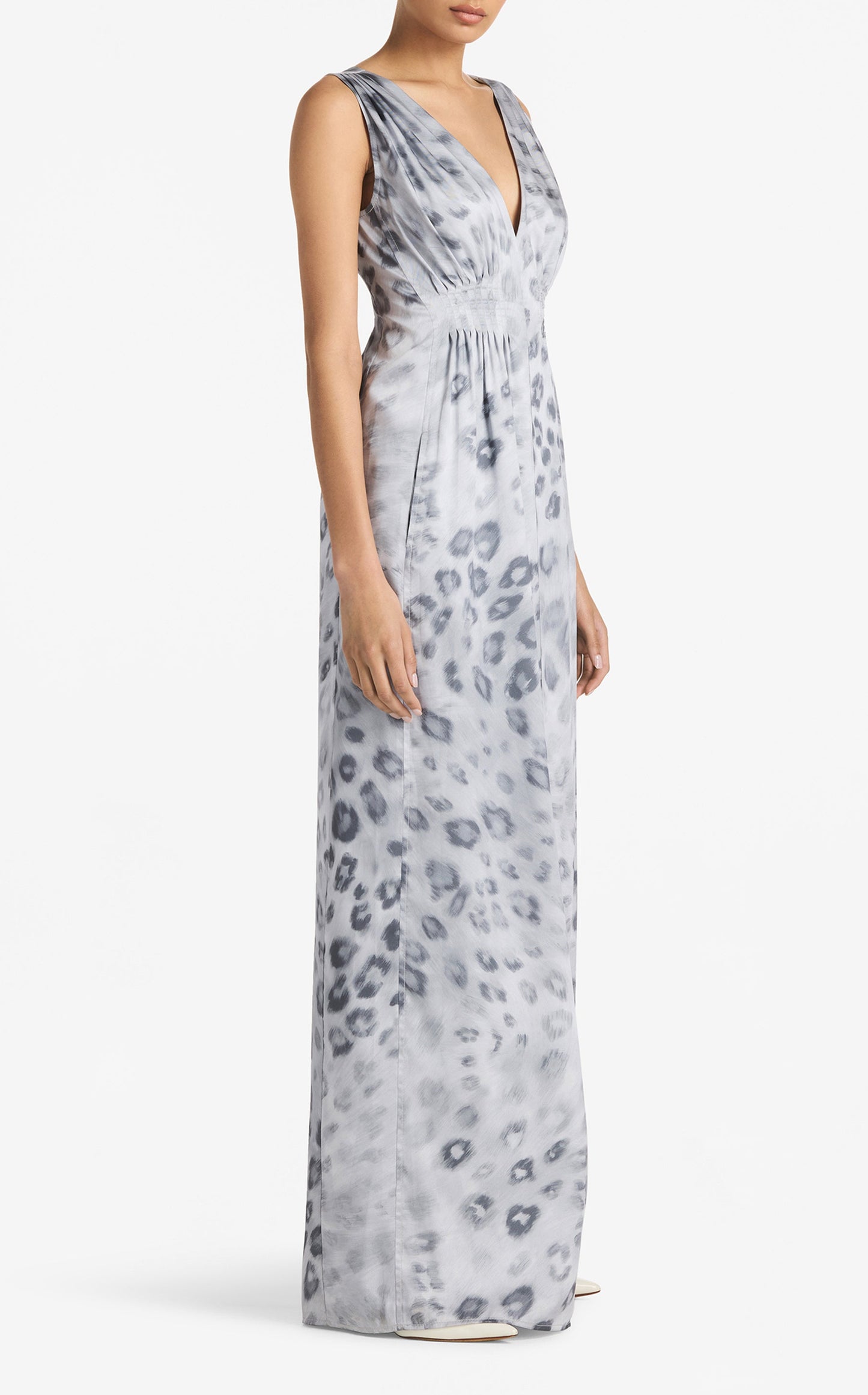 Painted Leopard Print Long Dress