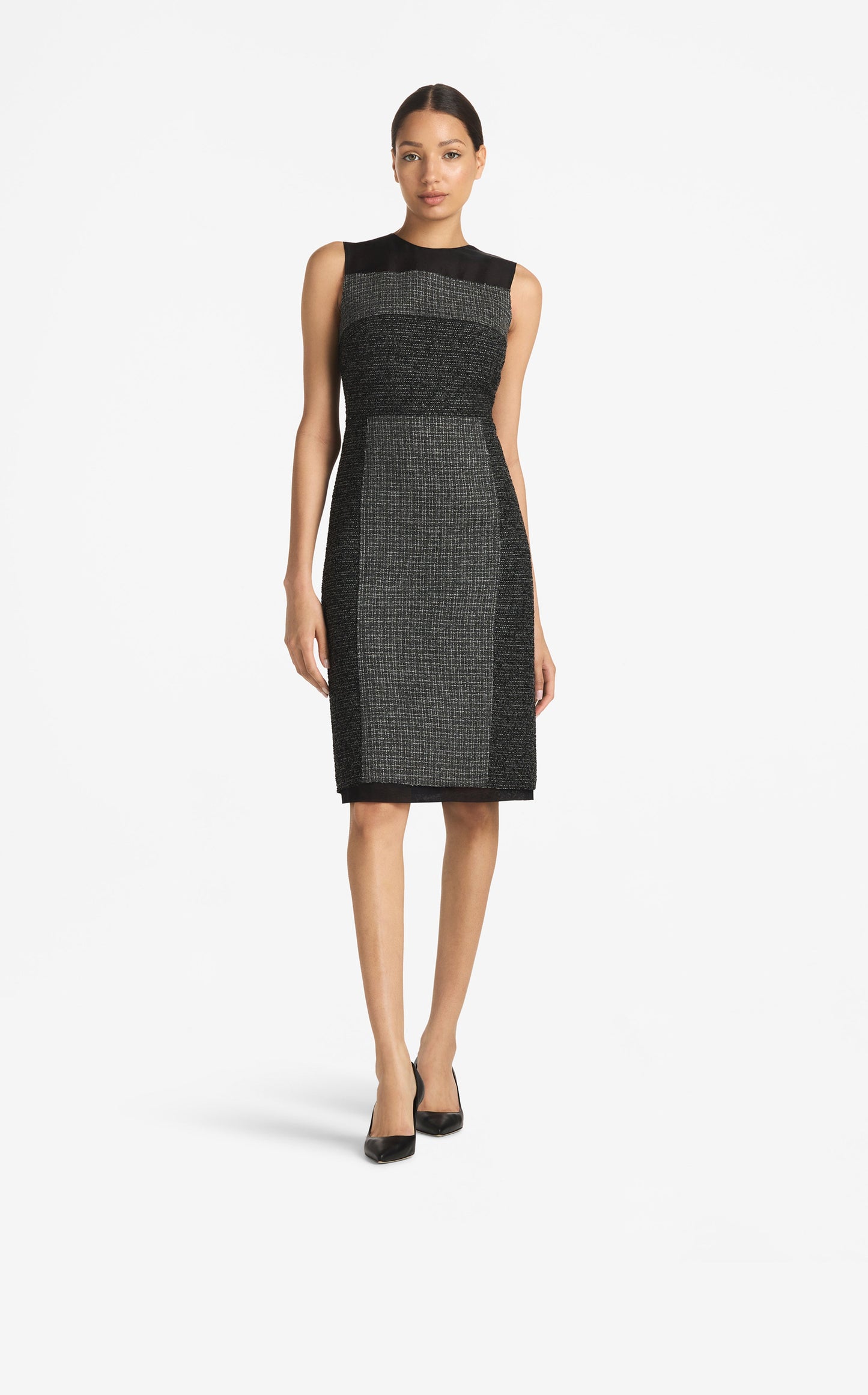 Micro Pattern Tweed Dress