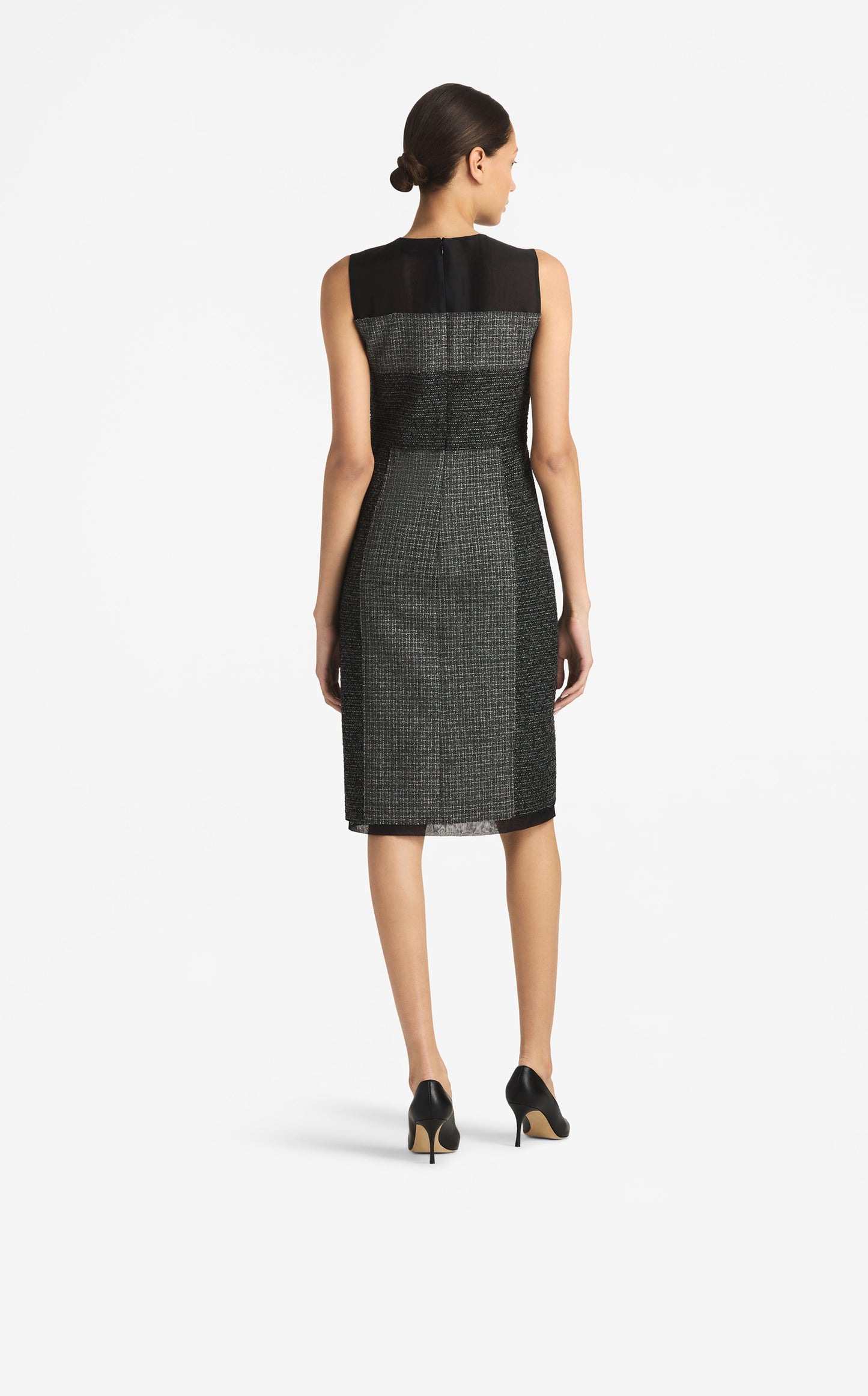 Micro Pattern Tweed Dress