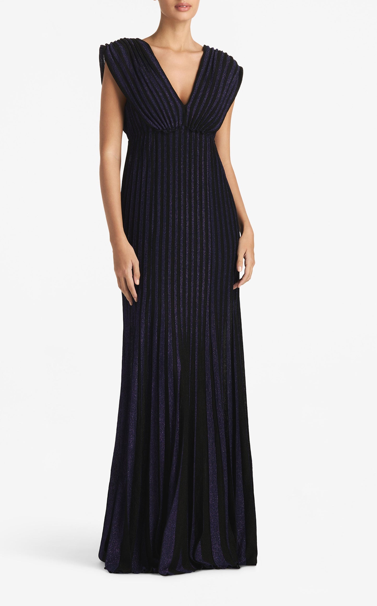 Sunray Lurex Pleat Knit Gown