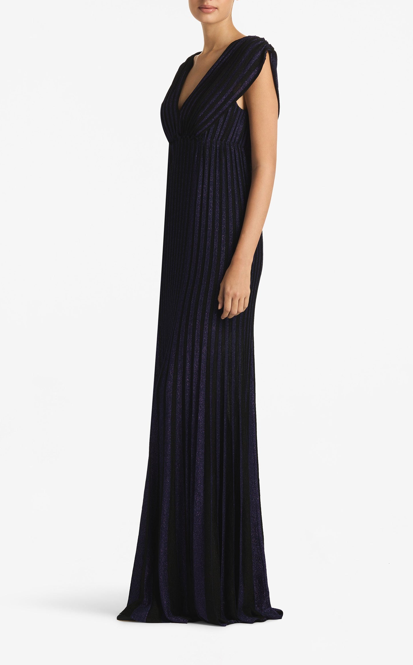 Sunray Lurex Pleat Knit Gown