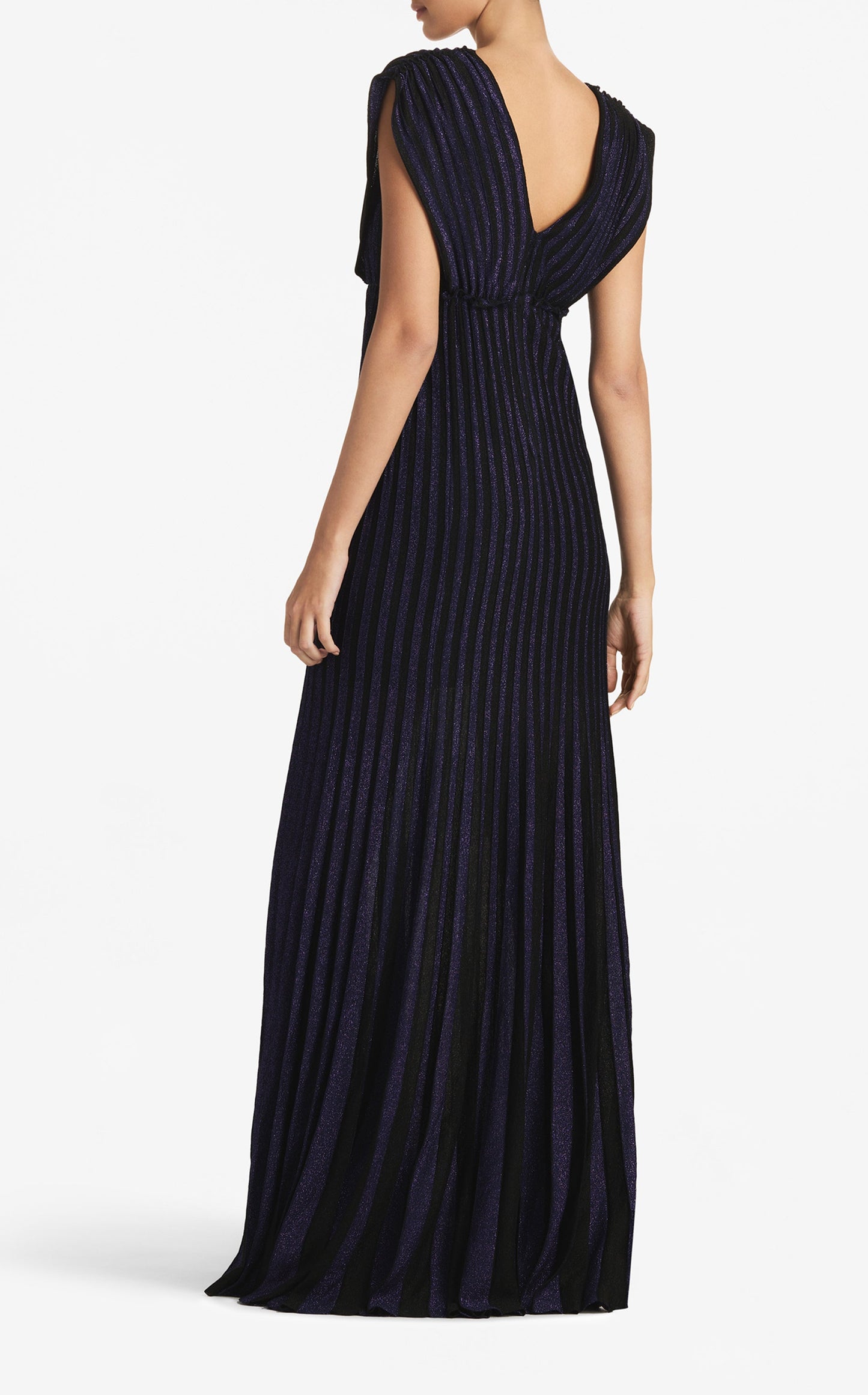 Sunray Lurex Pleat Knit Gown