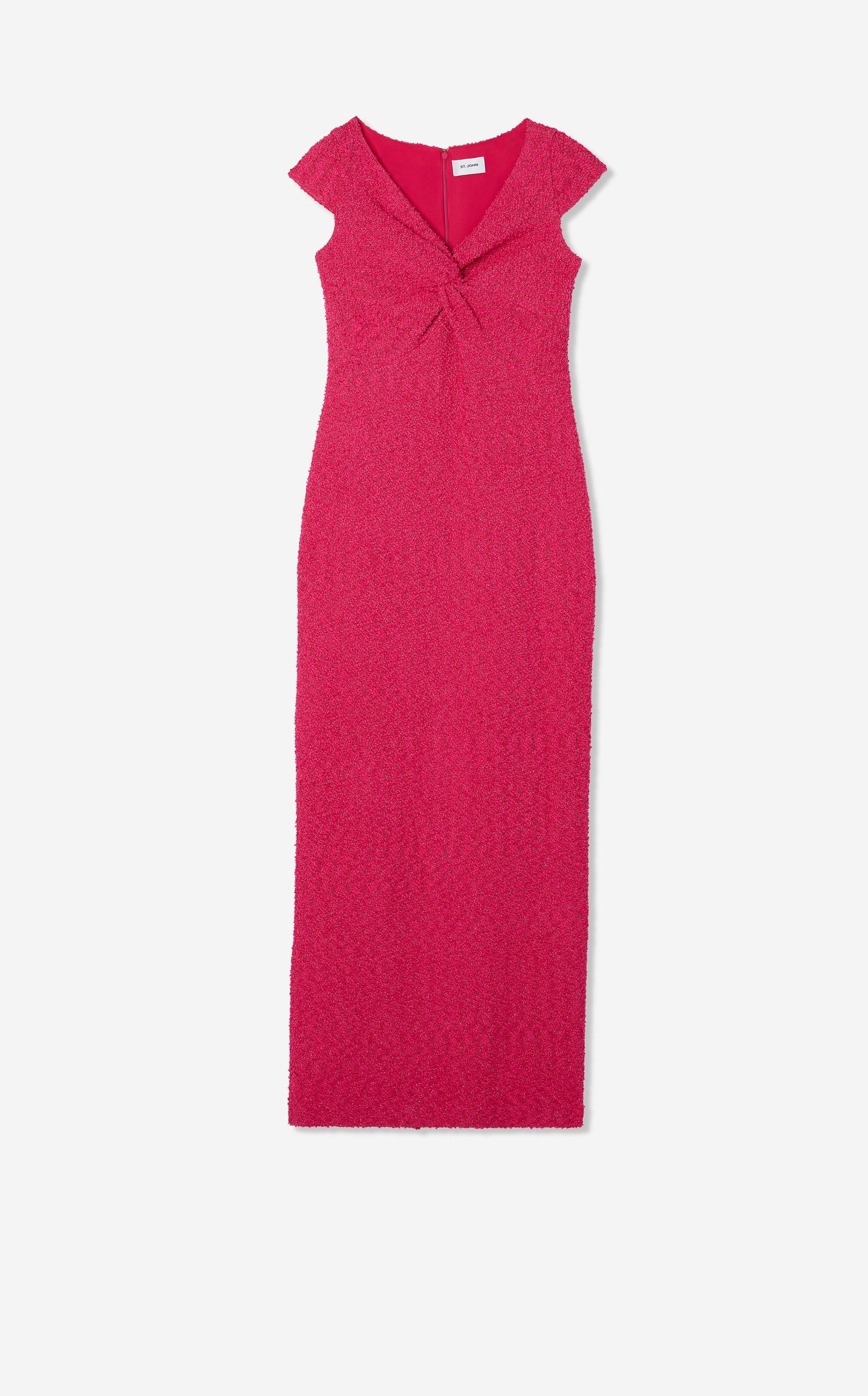 Boucle Knit Cap Sleeve Gown