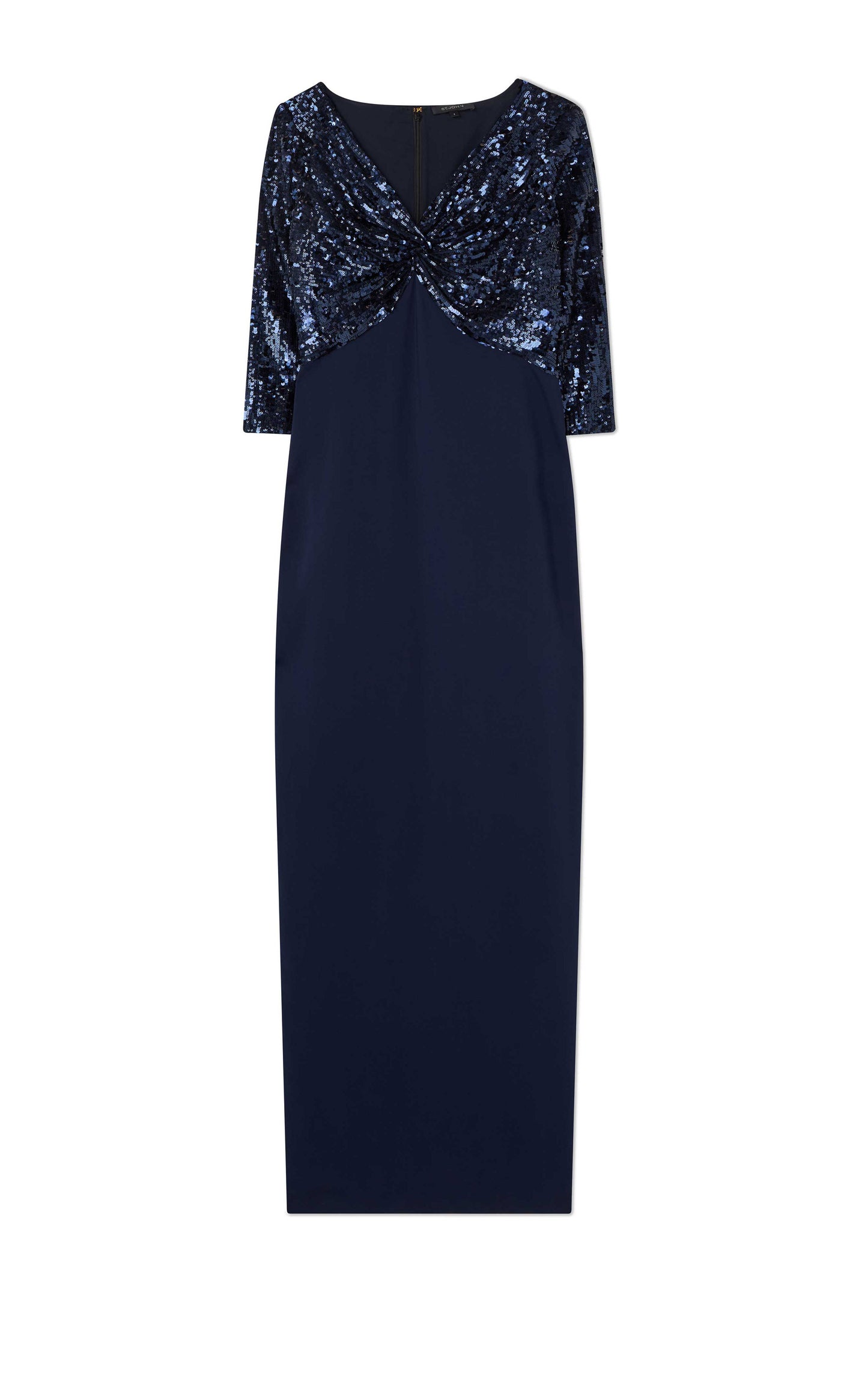 Sequin Twist Crepe Gown