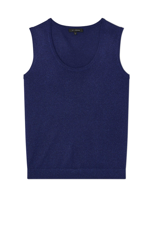 Shimmer Scoop Neck Shell